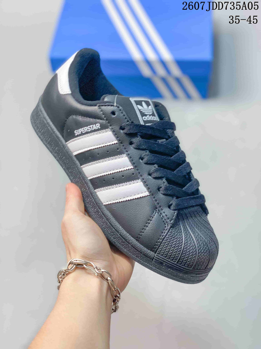 Adidas Superstar Black White Shell-Toe Sneakers 2607JDD735A05