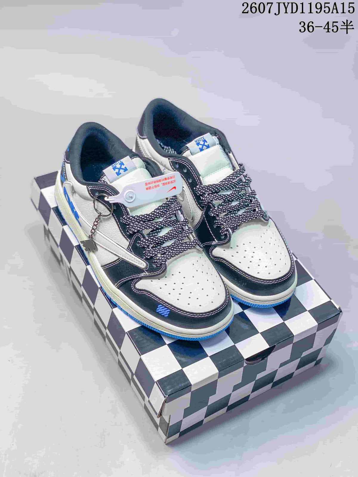 Jordan Air Jordan 1 Low White Black Blue Sneakers 2607JYD1195A15