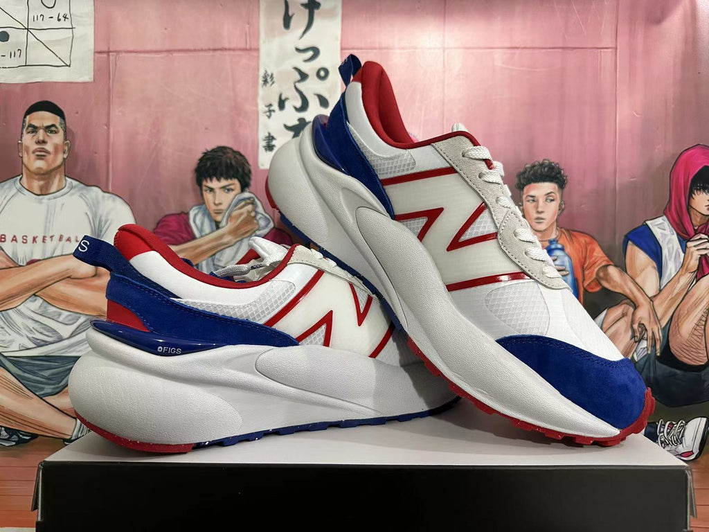 New Balance 3447 White Red Navy Sneakers