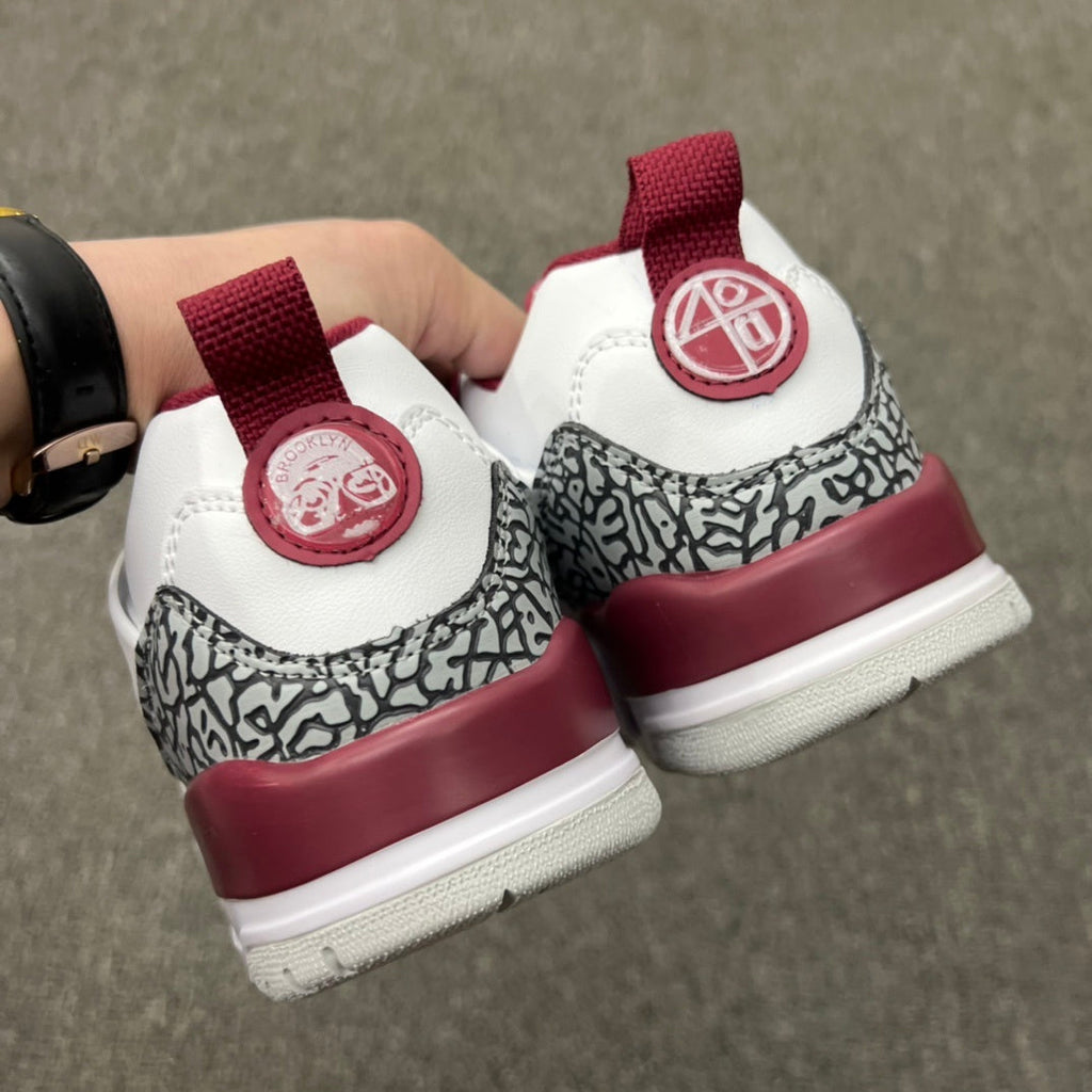 Air Jordan Spizike Low White and Burgundy Sneakers FQ1759-106