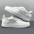 BAPE STA Low Sneakers in White and Grey