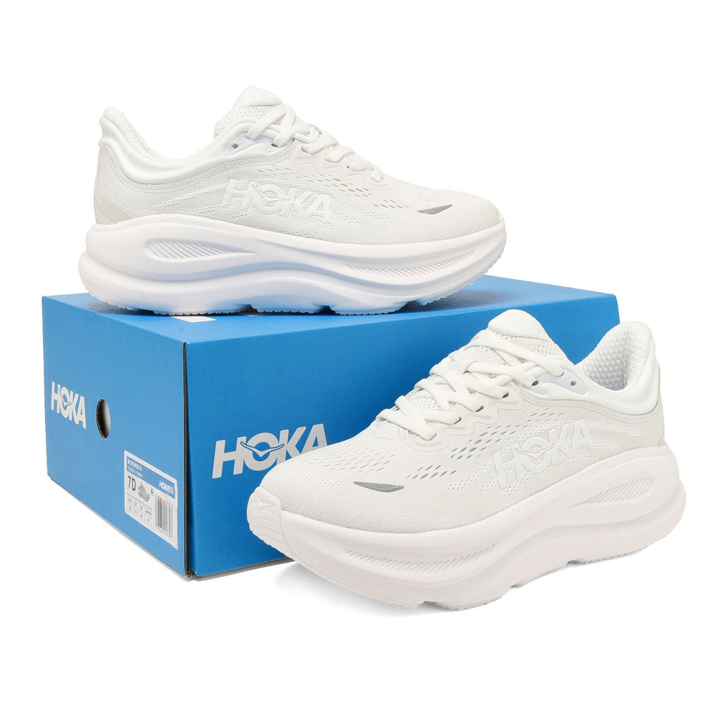 HOKA Bondi 9 White Running Shoes 1162011-WWH