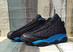 Jordan 13 Black Moon Black and Blue Sneakers