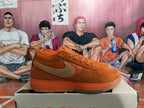 Nike Orange Low-Top Sneakers with Tan Swoosh