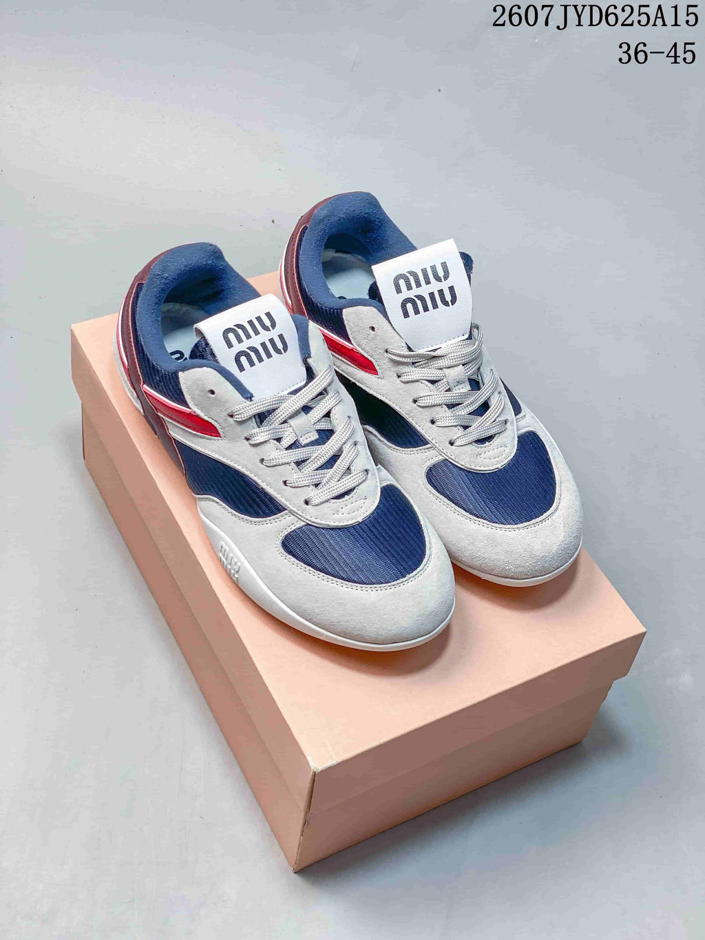 MiuMiu Gymnasium Sneakers Navy Red White 2607JYD625A15