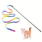 Double-Sided Rainbow Ribbon Wand Cat Toy