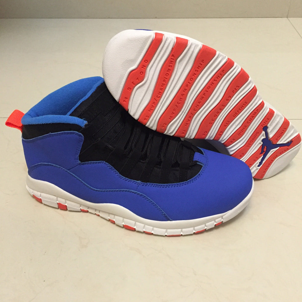 Jordan Air Jordan 10 High-Top Sneakers in Blue, Black and Red