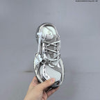 GCDS Silver Lace-Detail Backless Sneakers