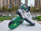 Jordan 8 High-Top Sneakers in Green, White and Grey