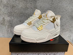 Jordan 4 Retro Sneakers in Ivory and Black Pink