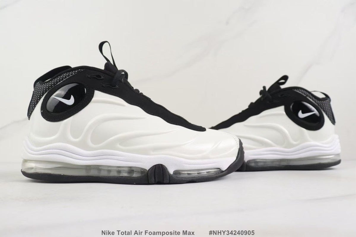 Nike Total Air Foamposite Max White and Black Sneakers