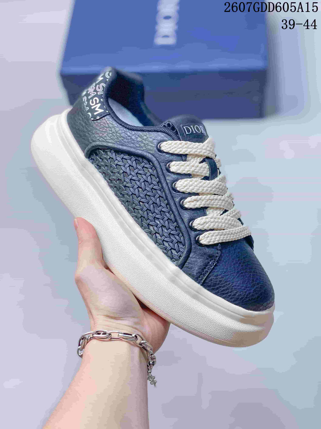 Dior Low-Top Sneakers Navy and White 2607GDD605A15