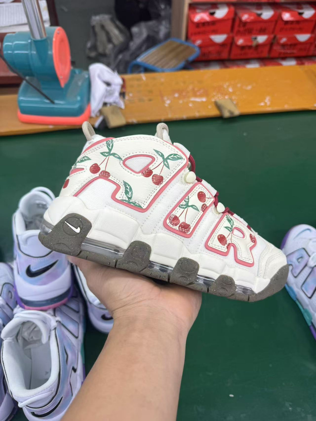 Nike Air More Uptempo Cherry Print Sneakers