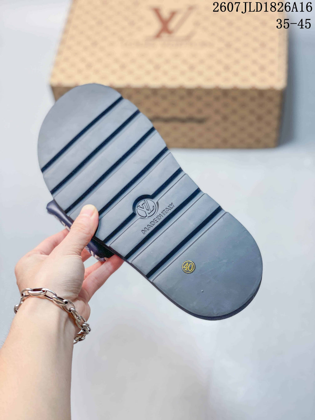 Louis Vuitton Pool Pillow Monogram Slide Sandals Navy