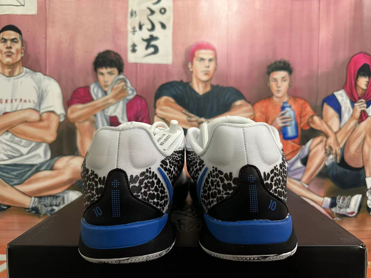 Nike Basketball Shoes White Blue Black Leopard Print