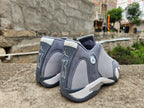 Jordan 14 Gray and White Basketball Sneakers