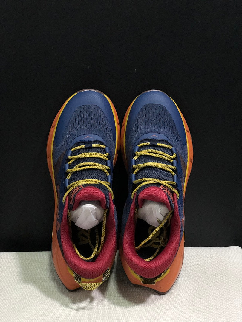 HOKA Skyline Float X Trail Sneakers Navy Orange