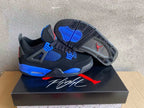 Air Jordan 4 Black and Blue High-Top Sneakers