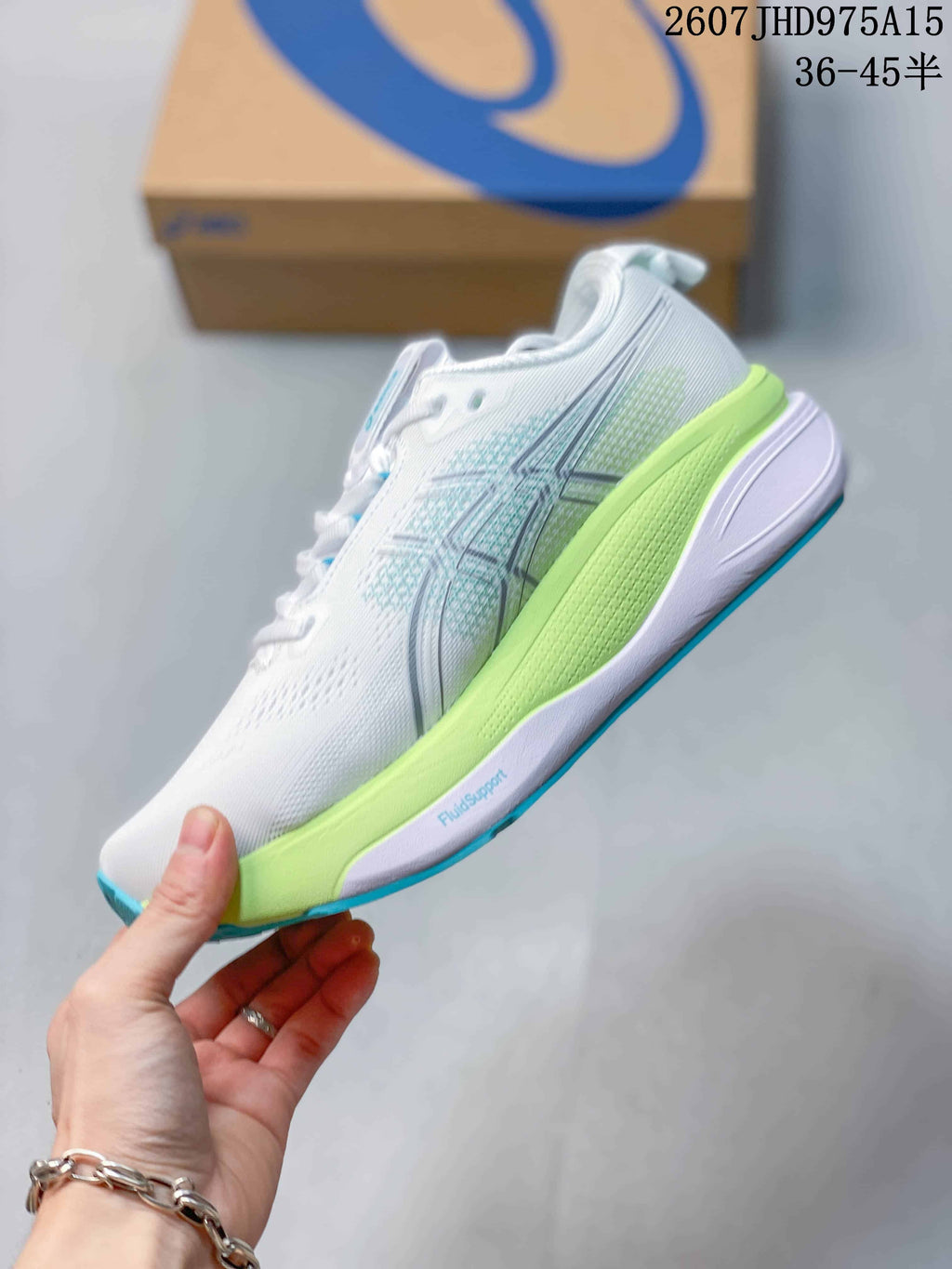 ASICS Gel-Kayano 33 Running Shoes White Lime Blue 1011C167-402