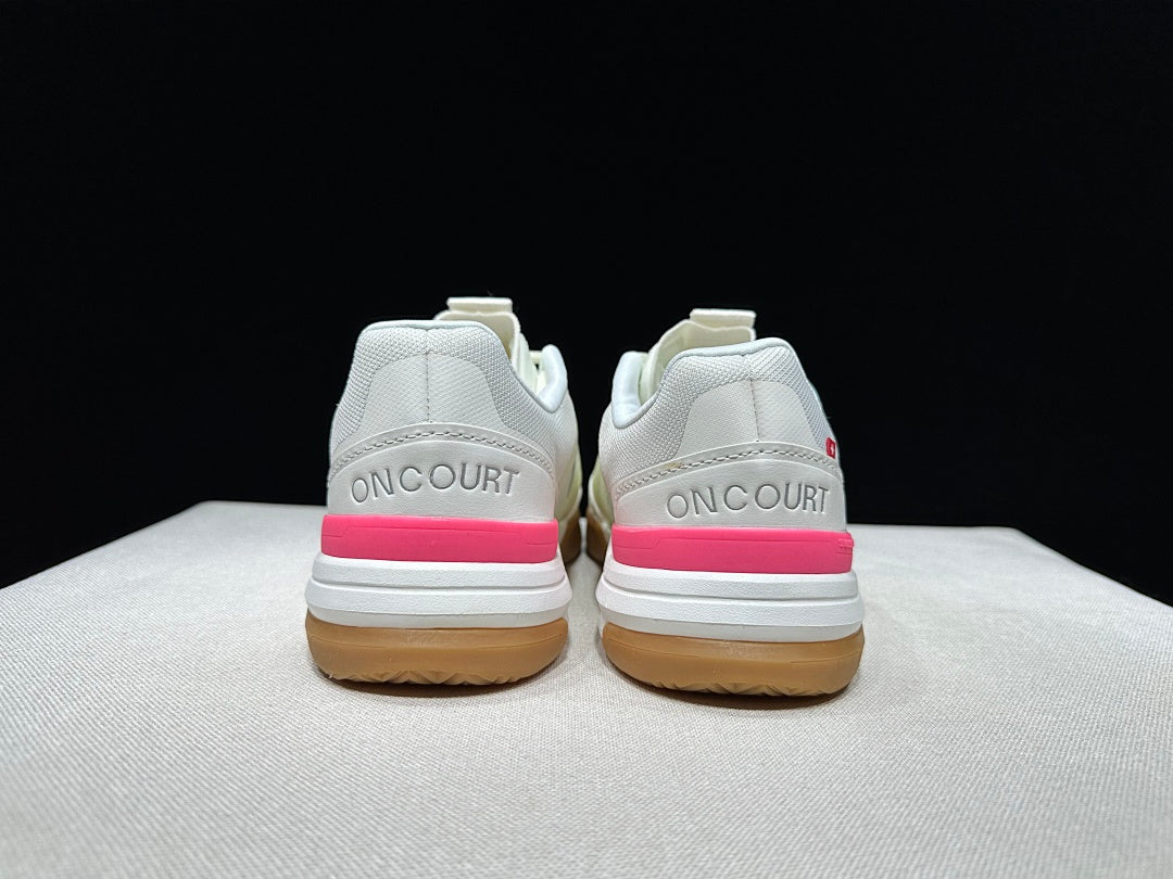 On THE ROGER Advantage Pro Tennis Shoes White Beige Pink
