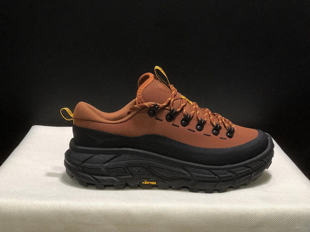 HOKA Tor Summit Hiking Shoes in Brown and Black