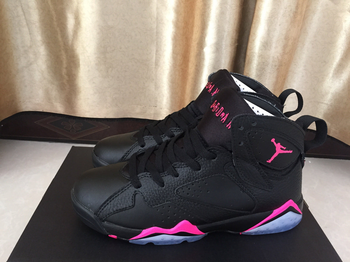 Jordan Air Jordan 7 Black and Pink High-Top Sneakers
