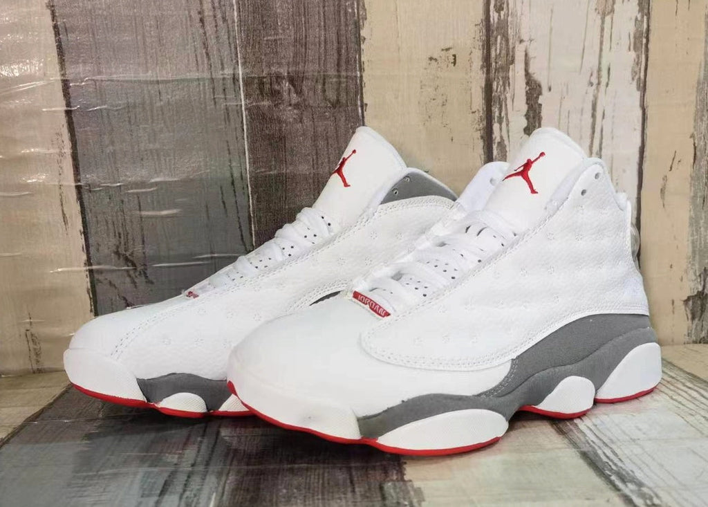 Jordan 13 White, Red & Grey Men's Sneakers