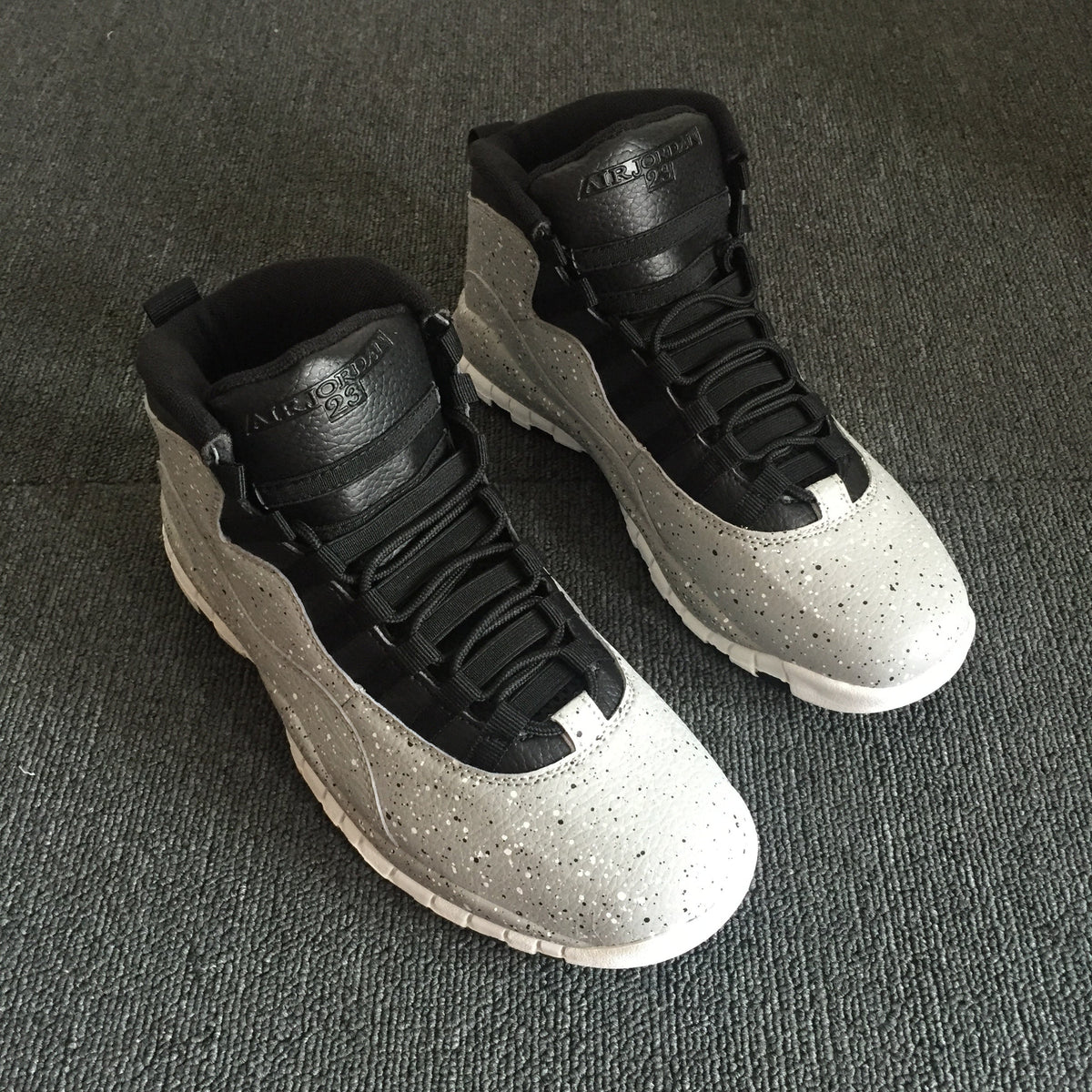 Jordan 10 High Sneakers in Grey and Black Speckle
