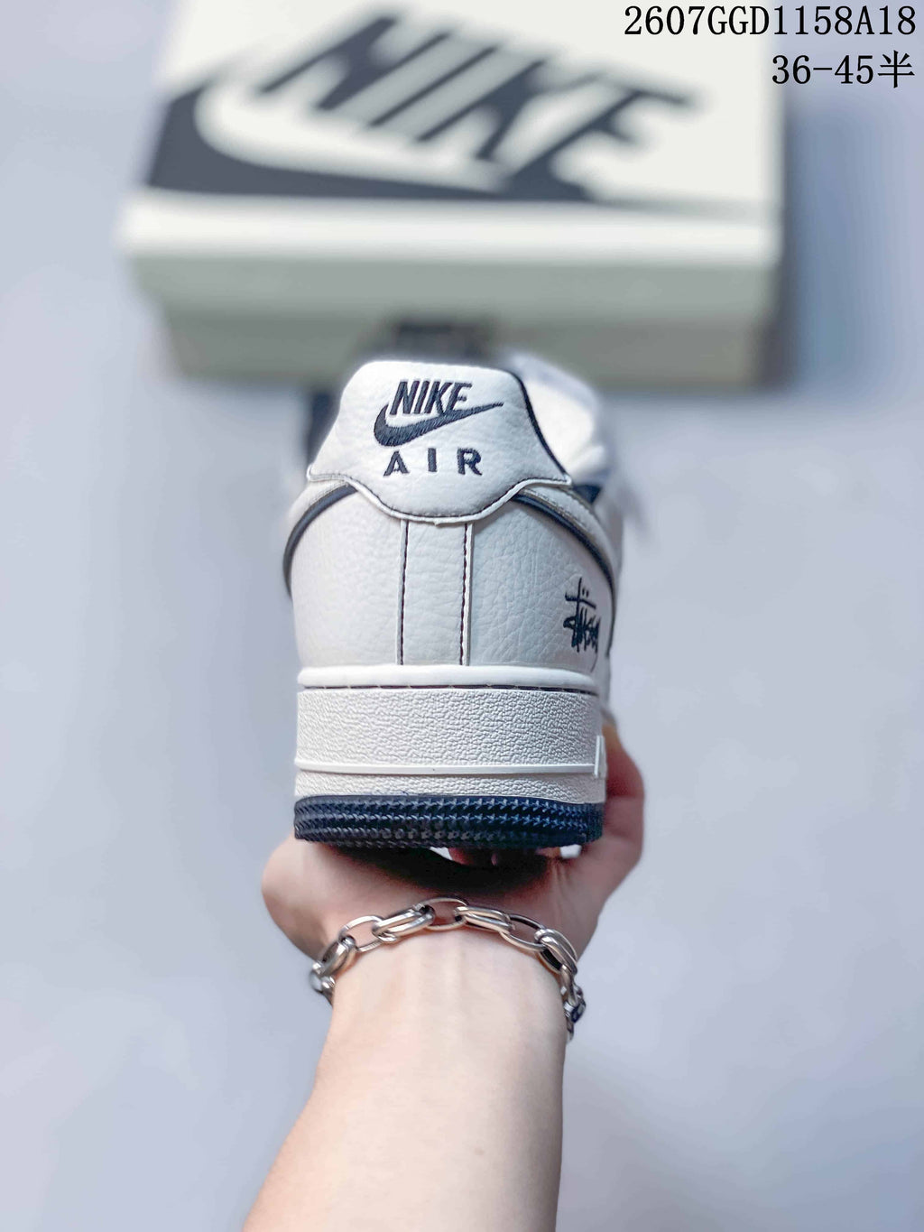 Nike Air Force 1 '07 White Navy Low-Top Sneakers