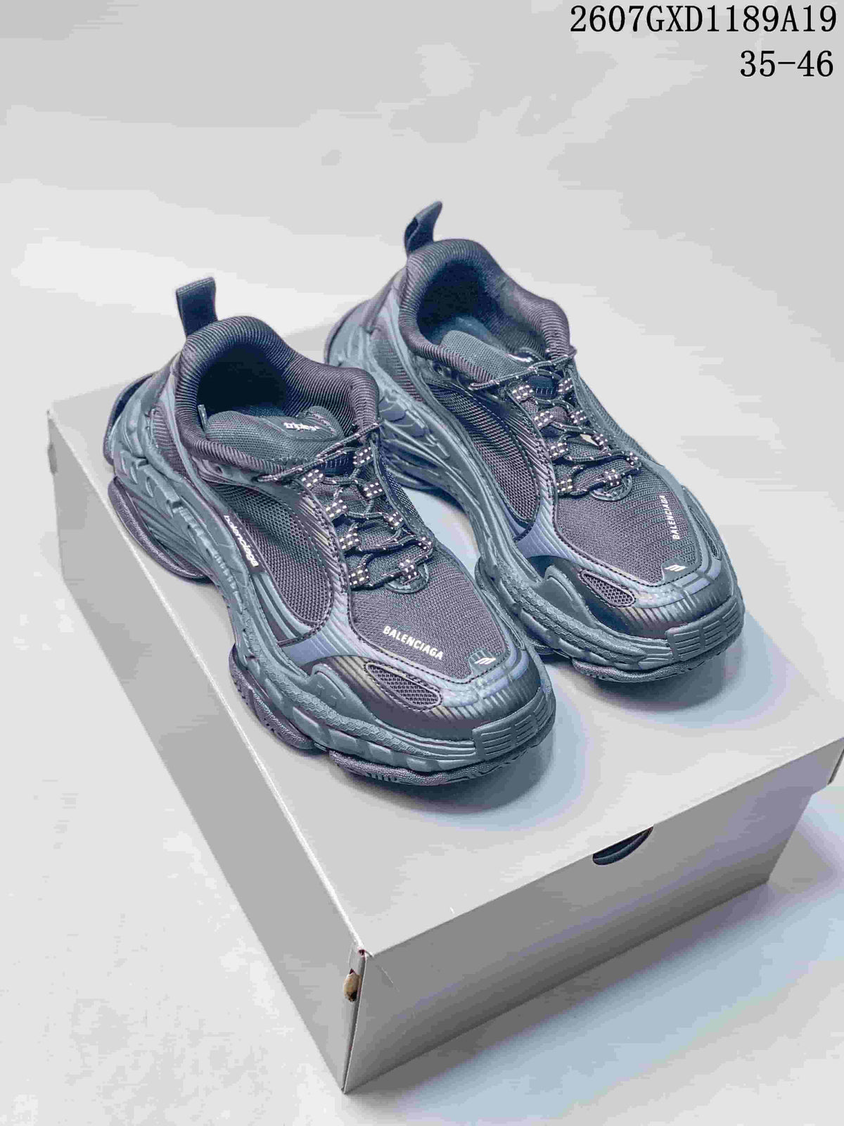 Balenciaga Triple S.2 Chunky Sneakers Black Dark Gray