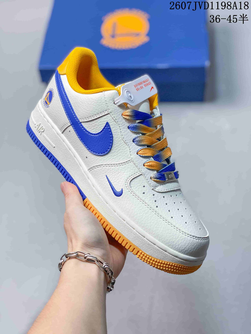 Nike Air Force 1 '07 Low White Blue Yellow Sneakers
