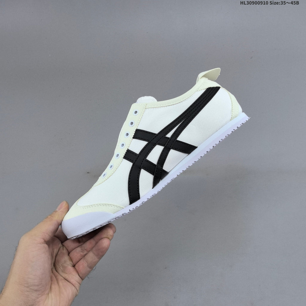 Onitsuka Tiger Mexico 66 Slip-On Sneakers White Black D342Q