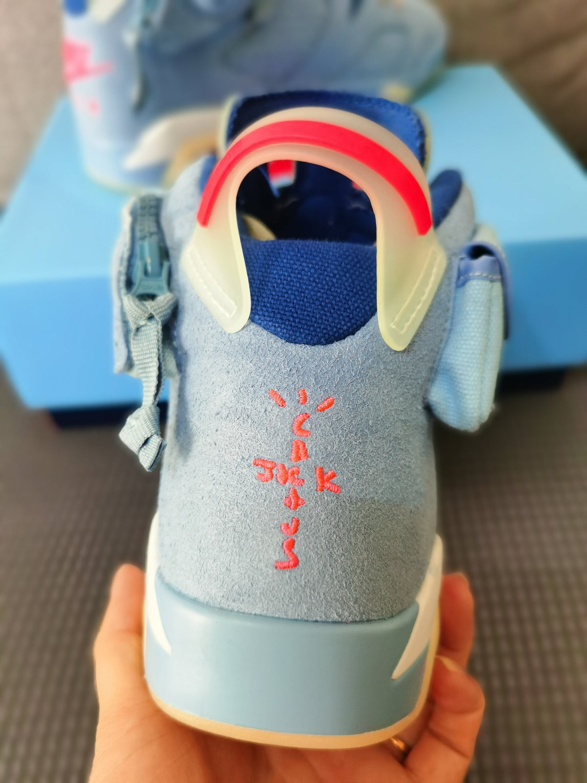 Jordan 6 Travis Scott Blue High-Top Sneakers