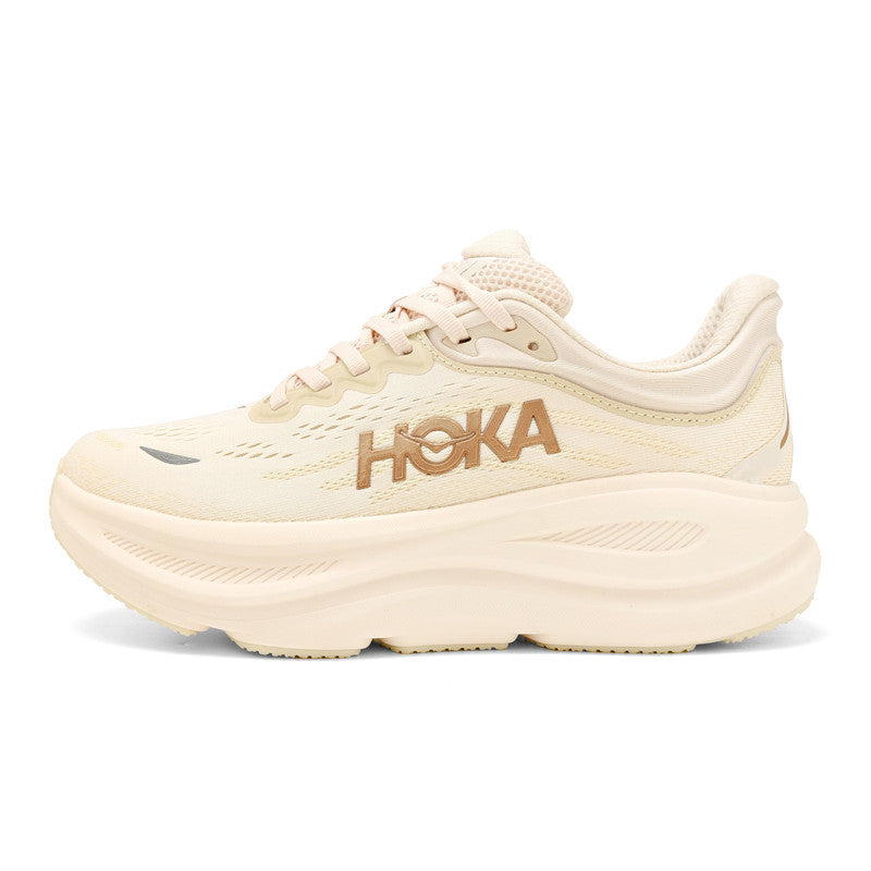 HOKA Bondi 9 Beige Running Shoes