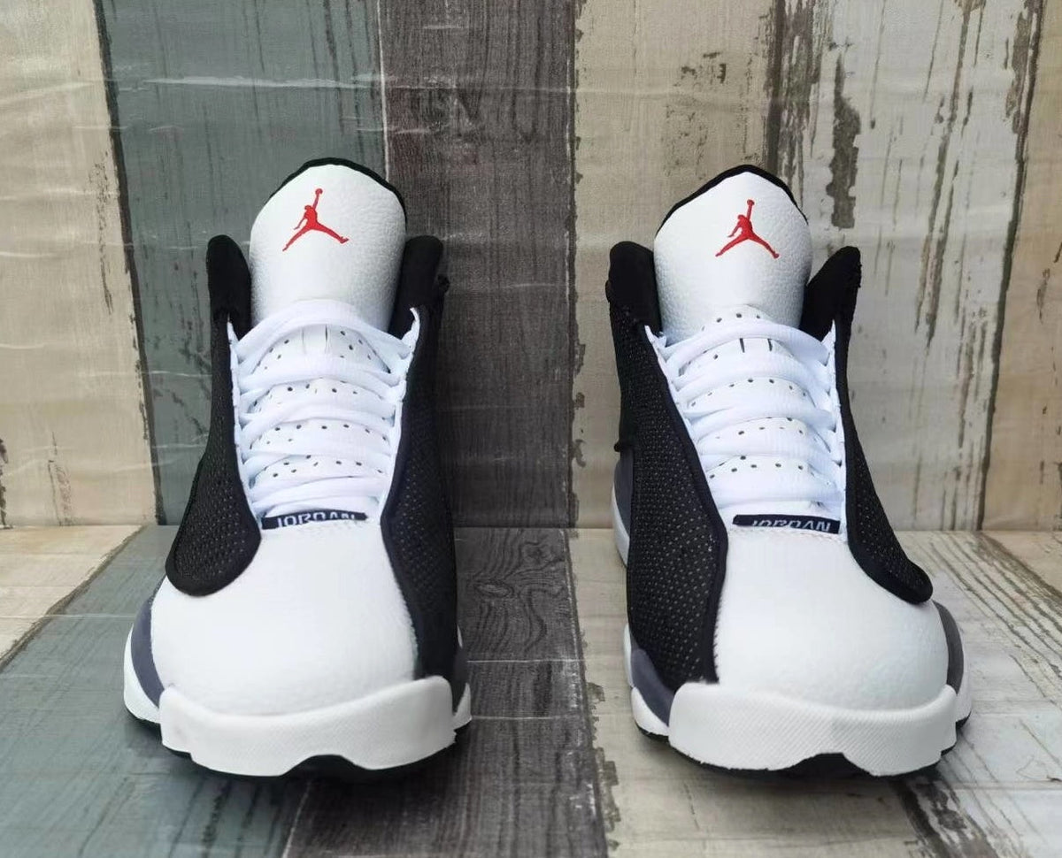 Jordan 13 White, Black and Grey Sneakers