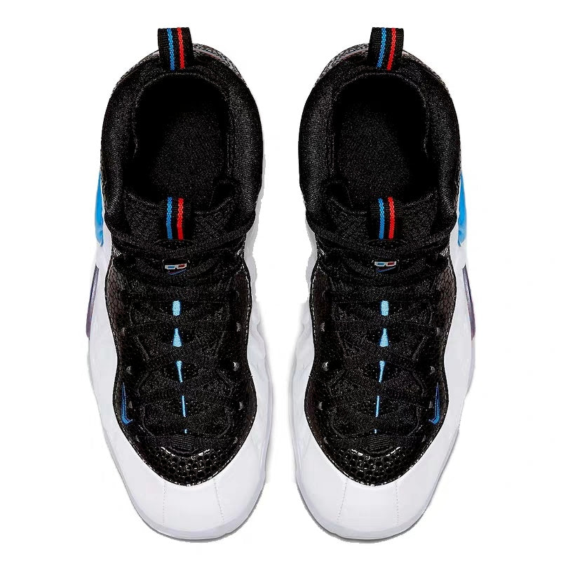Nike Air Foamposite One White and Blue Basketball Shoes