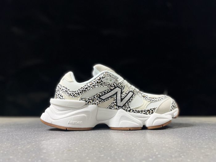 New Balance 9060 XUR White Leopard Print Sneakers