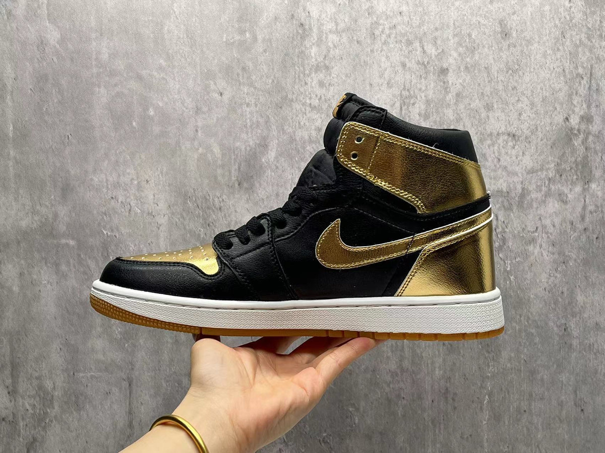 Jordan 1 High Black and Gold Sneakers