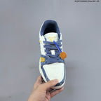 Louis Vuitton Blue Denim-Pattern Low-Top Sneakers