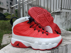 Jordan 9 High-Top Sneakers in Blue, White and Red