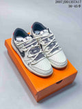 Nike SB Dunk Low White Black Double-Strap Sneakers