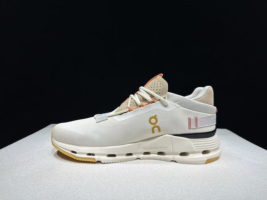 On Cloudnova 2 Sneakers in Ivory and Orange