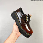 Dr. Martens 1461 Smooth Platform Shoes in Cherry Brown