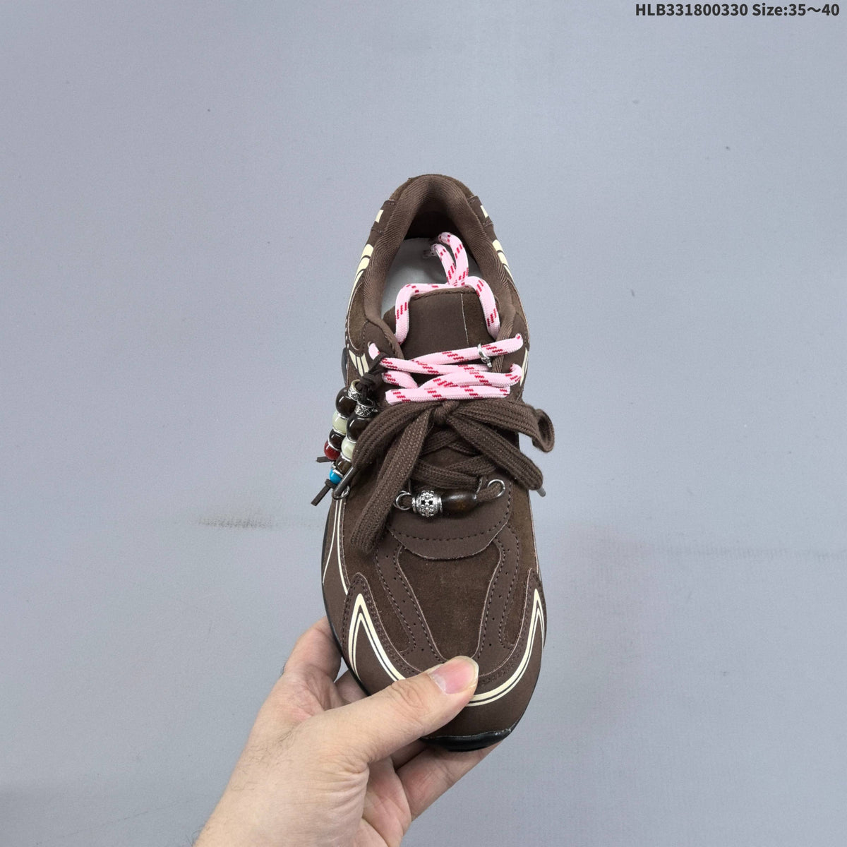 GG-CC G25X4391 Brown Platform Low-Top Sneakers