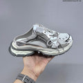 GCDS Silver Lace-Detail Backless Sneakers