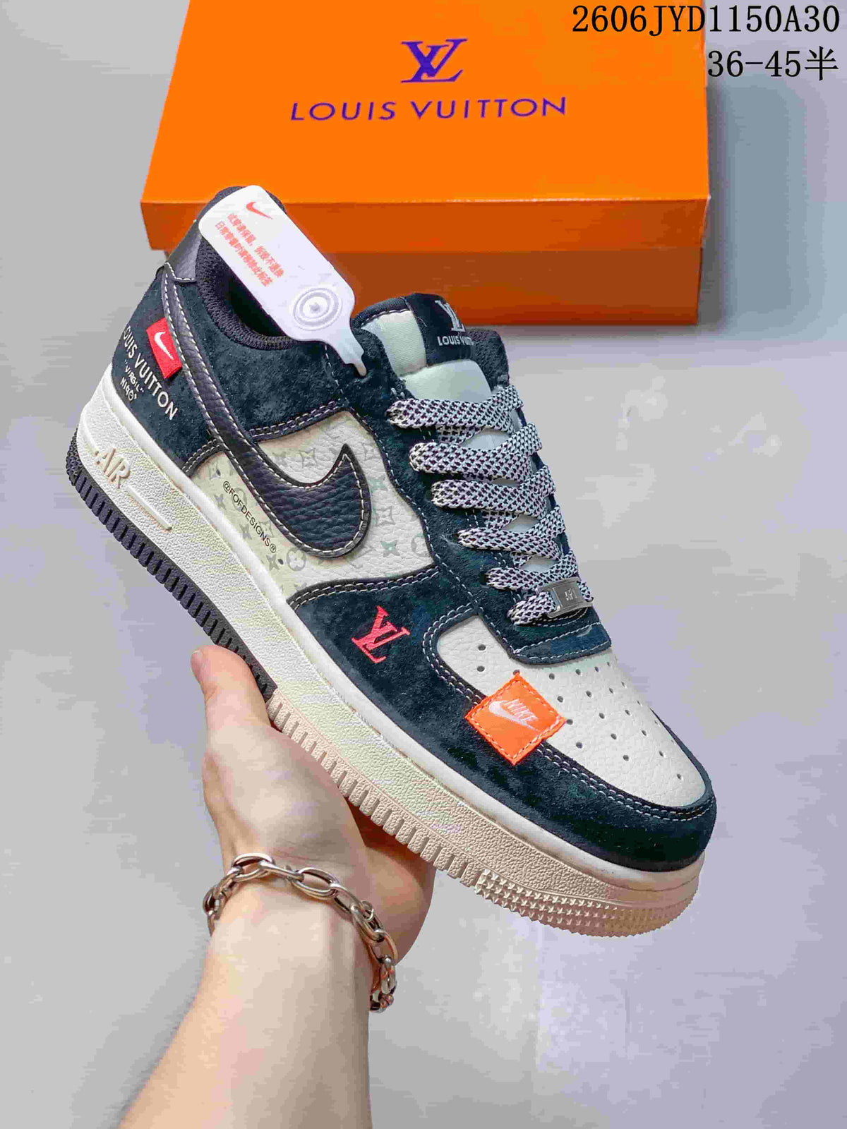 Nike Air Force 1 '07 Low Black and White Graffiti Sneakers