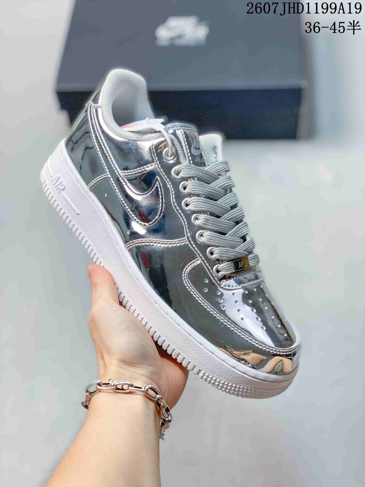 Nike Air Force 1 '07 Low Metallic Silver Sneakers