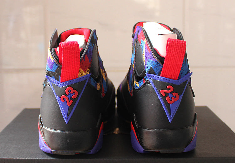 Air Jordan 7 Retro Black Colorful High-Top Sneakers