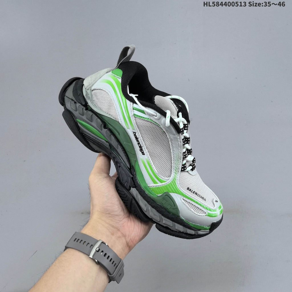 Balenciaga Triple S 2.0 Sneakers in White and Green