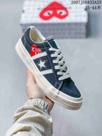 CDG Play x Converse One Star Academy Pro Sneakers Navy White